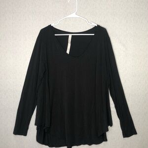 Lululemon Up For Down Time Long Sleeve Tee Women’s 12 Silky Relaxed Fit Black